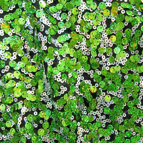 Green/Silver/Black Holographic Sequins on Mesh