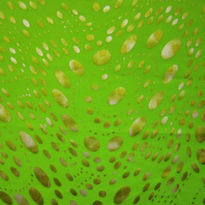 Neon Green/Apple Green Metallic Holographic Foil on Nylon Spandex