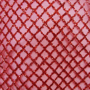 ORANGE/GOLD Two-Tone Glitter Squares on Mesh