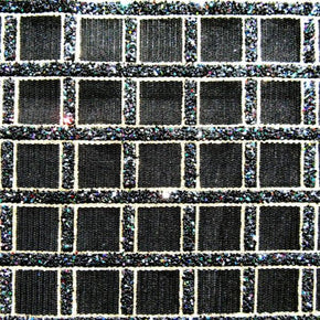 RED Two-Tone Glitter Squares on Mesh