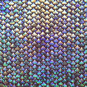 Silver/Wine Holographic Small Mermaid Metallic Foil on Nylon Spandex