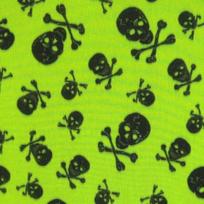 Neon Yellow Skull Print on Mesh