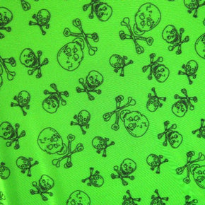 Neon Green Skull Print on Mesh