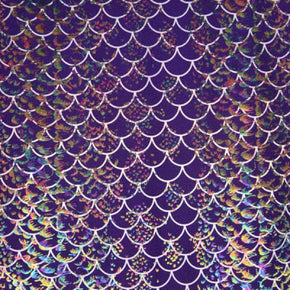 Purple Holographic Metallic Foil on Nylon Spandex