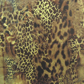 Gold Leopard Print Metallic Foil on Polyester Spandex
