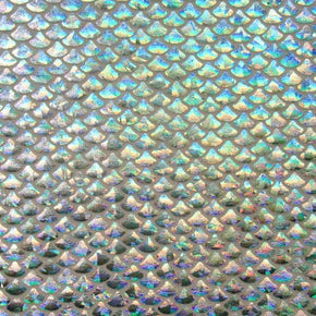 Silver/Dusty Rose Holographic Small Mermaid Metallic Foil on Nylon Spandex