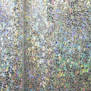 Silver Holographic Avatar Metallic Foil on Nylon Spandex