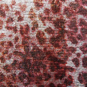 Multi Color Leopard Print Sequin On Mesh Fabric