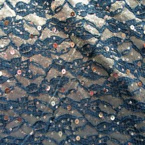 Gold/Black 5Mm Sequin On Mesh Fabric