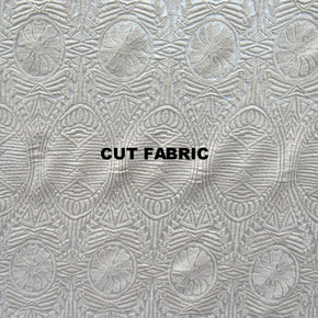 White Embroidery Lace On Mesh Fabric