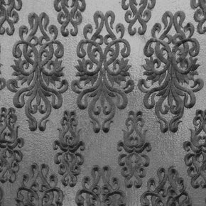 Black Heavy Embroidery Lace On Mesh With Scalloped Sides Fabric