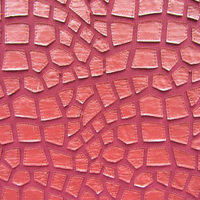 Red/Red Leopard Pleather Patch On Mesh Fabric