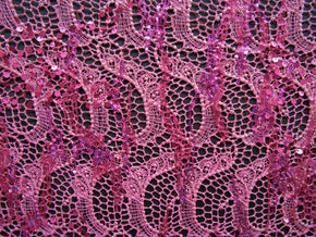 Fuchsia Sequin On Spandex Fabric