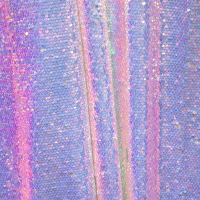 Clear/Pink/Pearl 5Mm Reversable Fish scale Sequin  On Mesh(Heavy) Fabric