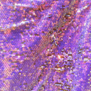 Gold 5Mm Reversable Fish scale Sequin  On Mesh(Heavy) Fabric