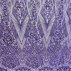 Lavender Fancy Sequin On Spandex Fabric