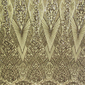 Gold/Nude Fancy Sequin On Spandex Fabric
