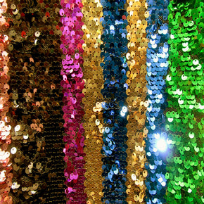 Multi Color Fancy Sequin On Mesh Fabric