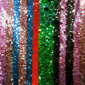 Multi Color Fancy Sequin On Mesh Fabric