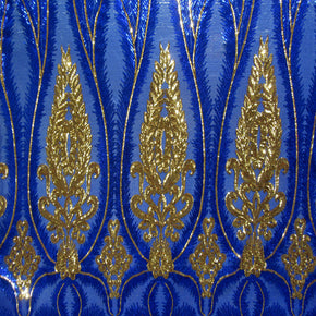 Royal/Gold Fancy Sequin Fabric
