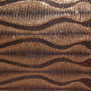 Gold/Black Fancy Wavy  Sequin On Mesh Fabric