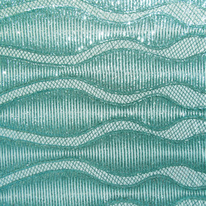 Blue/Blue Fancy Sequin On Mesh Fabric