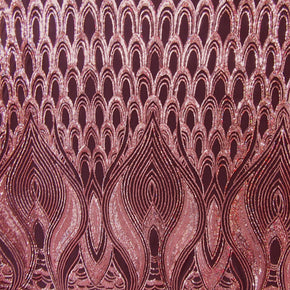 Copper/Black Fancy Sequin On Mesh Fabric