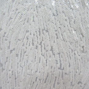 White/White Fancy Sequin On Mesh Fabric