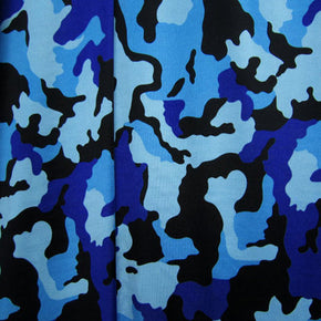 Blue Camouflage Print Fabric