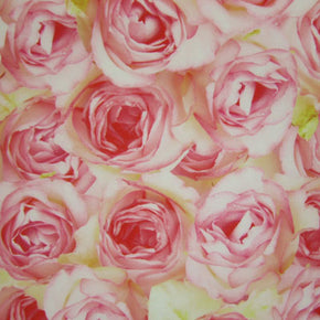 Pink Rose Print Fabric