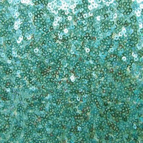  Turquoise Cup Shape 3mm Sequin on Polyester Mesh