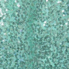  Sky Blue Fancy 2mm Sequins on Stretch Mesh