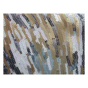  Gold/Mint/White Three-Tone Sequins on Mesh