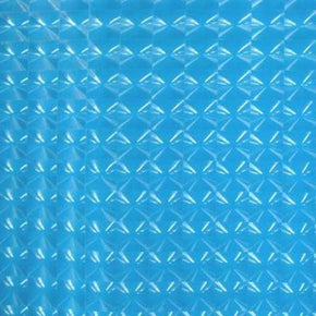  Turquoise 3D Vinyl With Squared Patterns on Nylon Spandex
