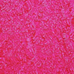  Fuchsia Cup Shape 3mm Sequin on Polyester Mesh