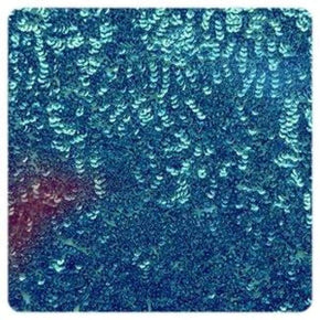  Turquoise Cup Shape 3mm Sequins on Polyester Mesh