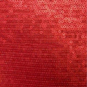  Red Flat Matte 3mm Sequin on Polyester Mesh