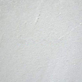  White/White Flat Matte 3mm Sequin on Polyester Mesh