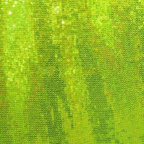  Neon Green Flat Shiny 3mm Sequin on Polyester Mesh