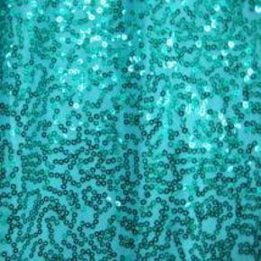  Aqua Fancy Squiggle 3mm Sequins on Polyester Spandex