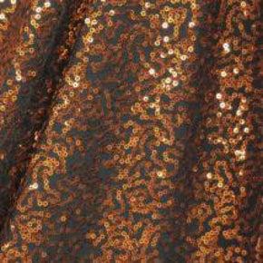  Copper/Black Fancy Squiggle 3mm Sequins on Polyester Spandex