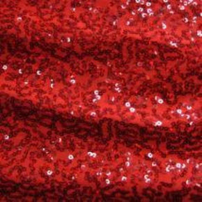  Red Shiny Fancy Squiggle 3mm Sequins on Polyester Spandex