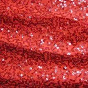  Red Shiny Fancy Holographic Squiggle 3mm Sequins on Polyester Spandex