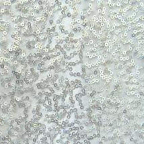  Silver/White Shiny Fancy Squiggle 3mm Sequins on Polyester Spandex