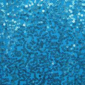  Turquoise Fancy Squiggle 3mm Sequins on Polyester Spandex