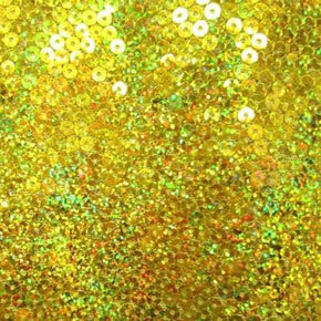  Gold Flat Holographic 5mm Sequins on Polyester Spandex