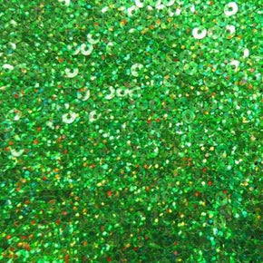  Green Holographic 5mm Sequins on Polyester Spandex