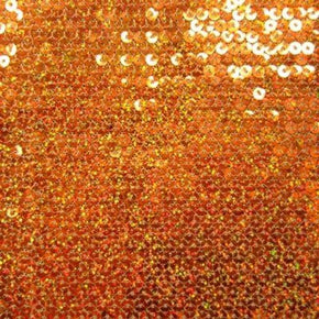  Orange Flat Holographic 5mm Sequins on Polyester Spandex