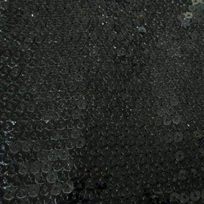  Black Flat 5mm Sequins on Polyester Spandex