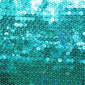  Turquoise Flat 5mm Sequins on Polyester Spandex